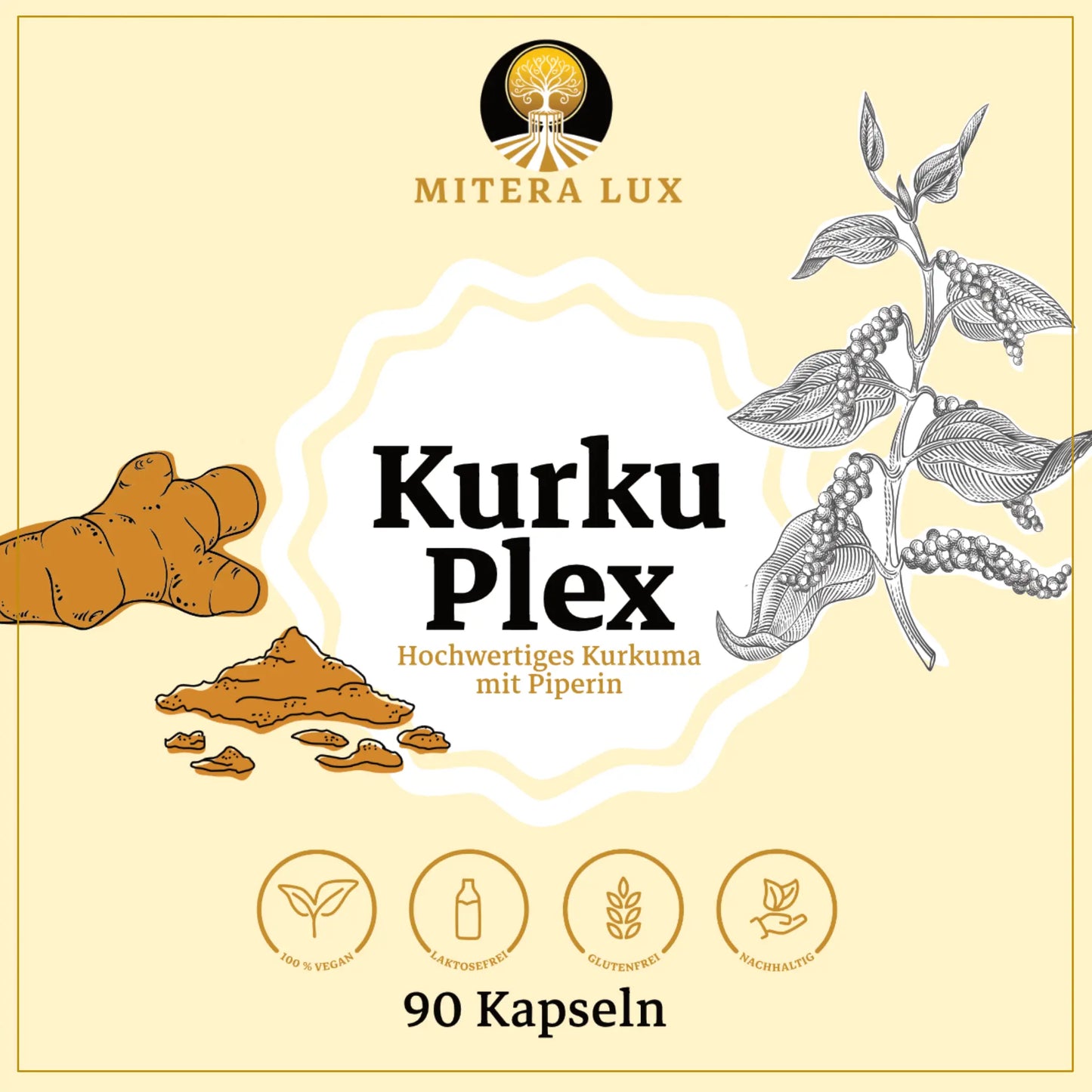 Kurkuma Kapseln mit Piperin – hochdosiert & pflanzlich - Kurkuplex