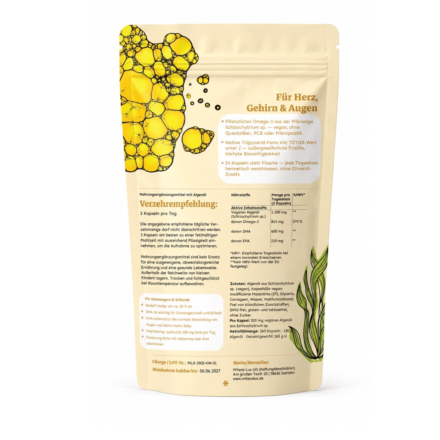 Premium Omega-3 aus Algenöl - ZellFluss