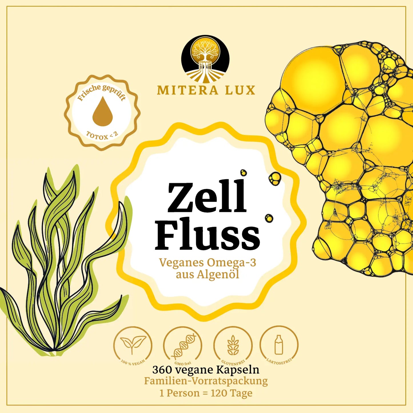 Premium Omega-3 aus Algenöl - ZellFluss
